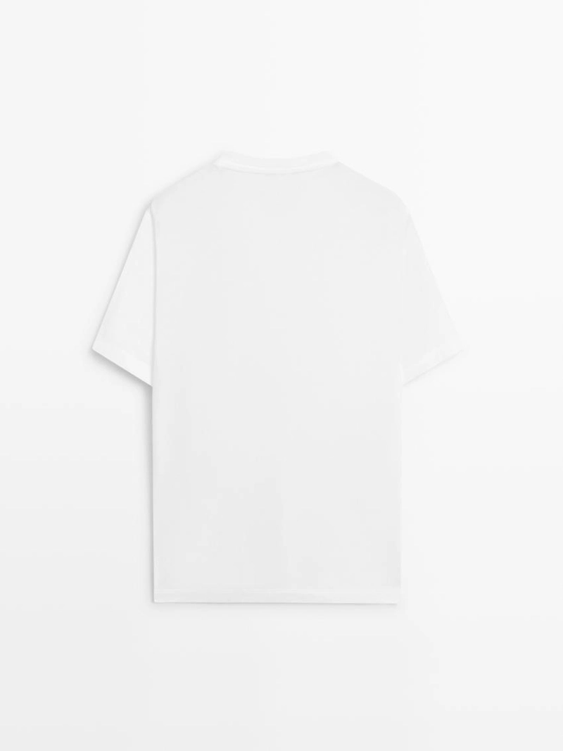 Футболка с v-образным вырезом из 100% хлопка