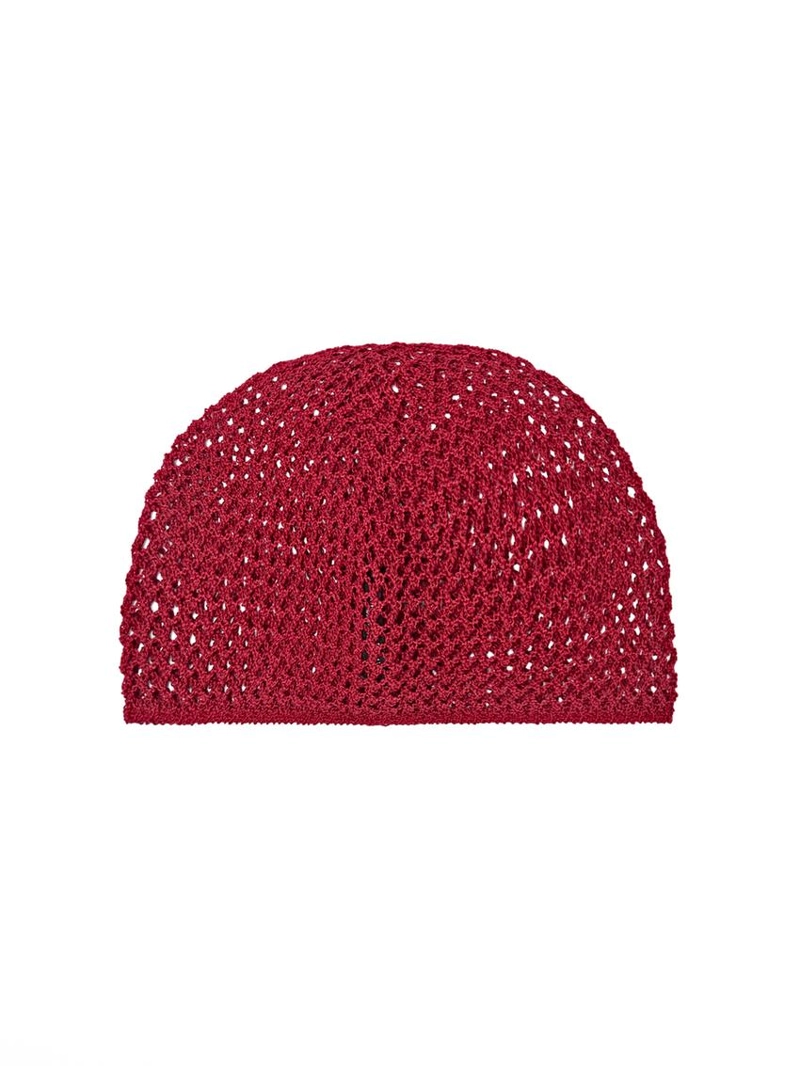 Шапка-бини из смесового хлопка с кружевным узором