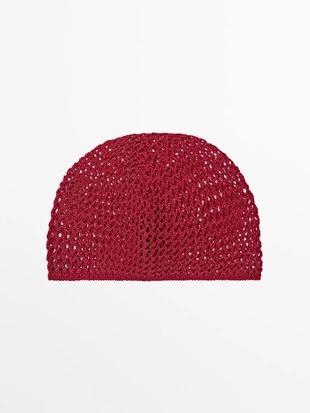 Купить Massimo Dutti Шапка-бини из смесового хлопка с кружевным узором