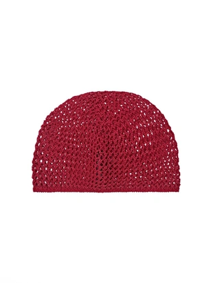 Шапка-бини из смесового хлопка с кружевным узором- Заказать в России