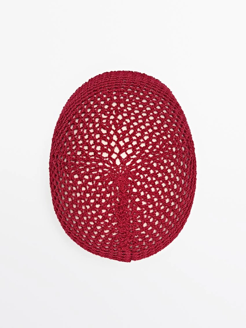 Шапка-бини из смесового хлопка с кружевным узором