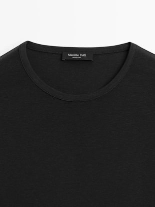 Футболка с коротким рукавом из смесового лиоцелла- Заказать в России