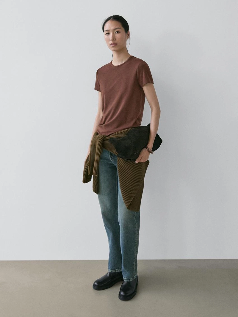 Футболка с коротким рукавом из смесового лиоцелла