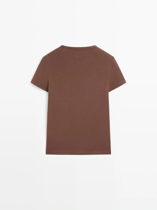 Футболка с коротким рукавом из смесового лиоцелла- Заказать в России