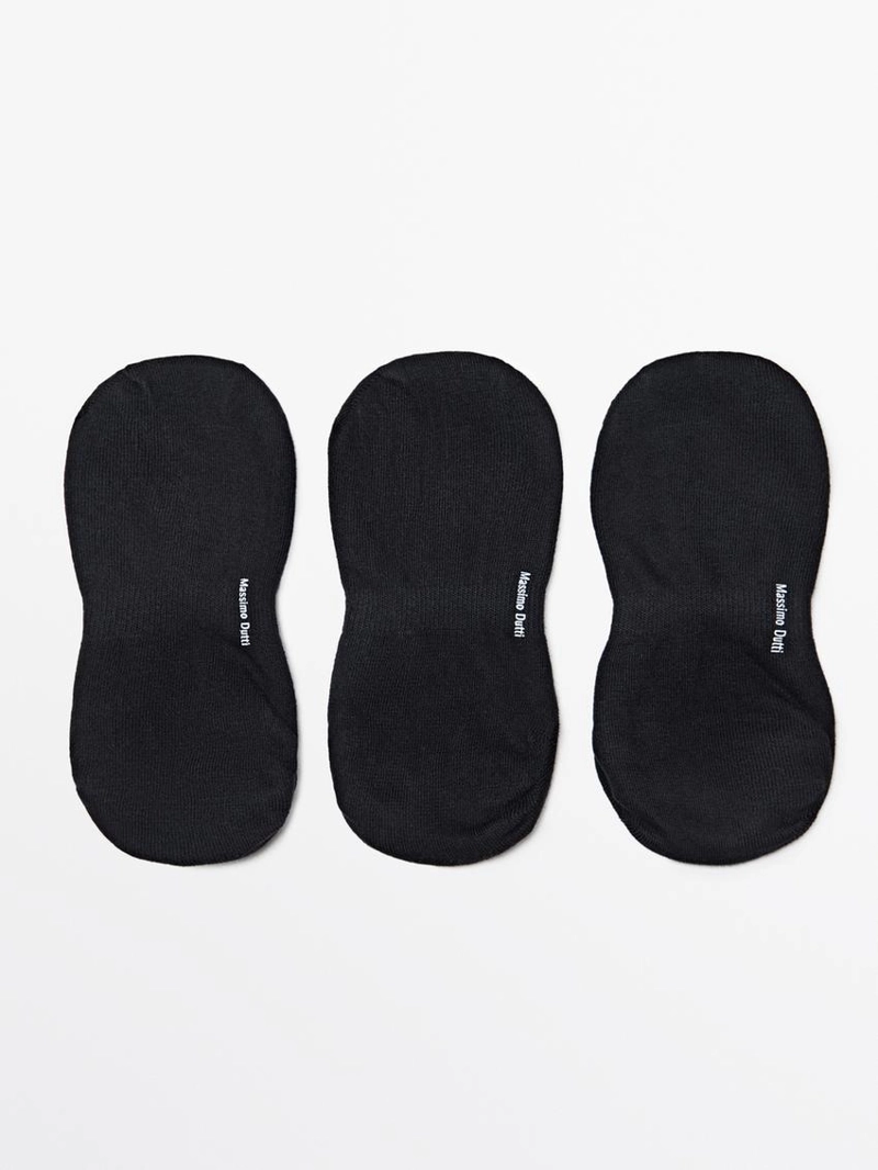 Набор из 3 пар невидимых носков из хлопкового смесового материала