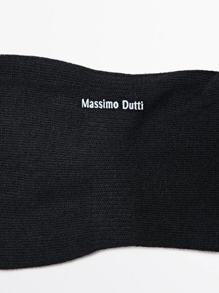 BLACK | 2627/340/800 - Massimo Dutti Набор из 3 пар невидимых носков из хлопкового смесового материала