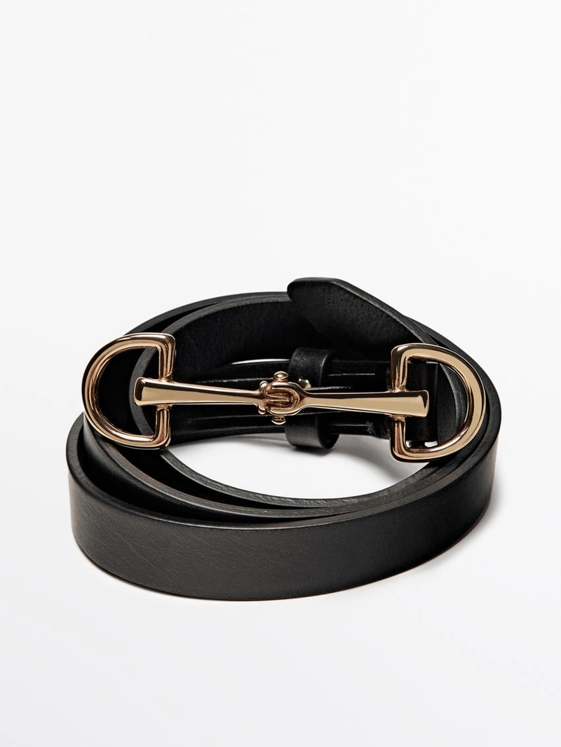 Кожанный ремень в стиле конного спорта