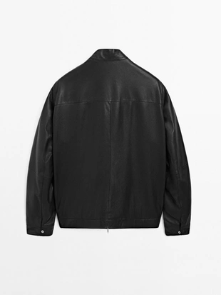 BLACK | 3307/457/800 - Massimo Dutti Куртка из овечьей кожи наппа