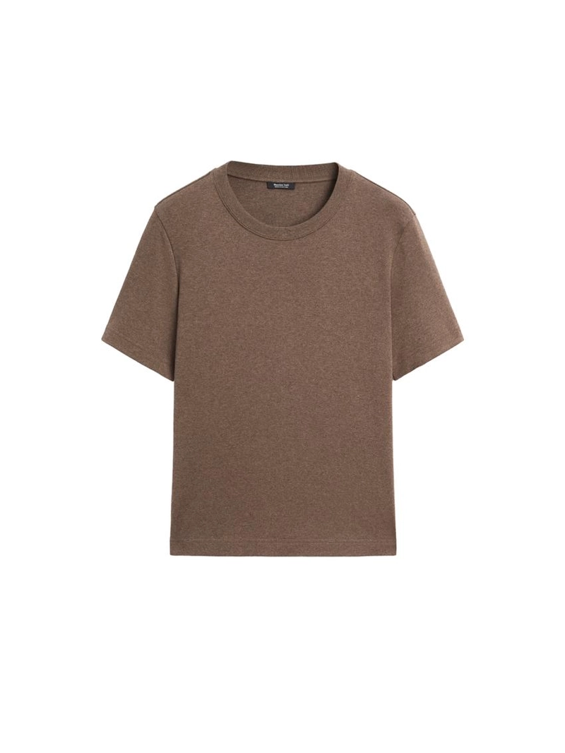 Футболка поло из 100% хлопкового интерлока с круглым вырезом