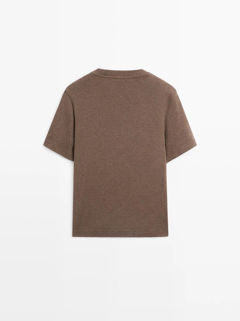 Футболка поло из 100% хлопкового интерлока с круглым вырезом