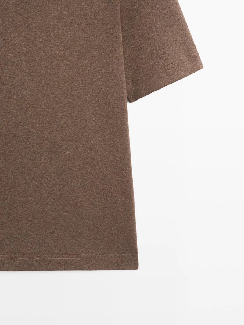 Футболка поло из 100% хлопкового интерлока с круглым вырезом