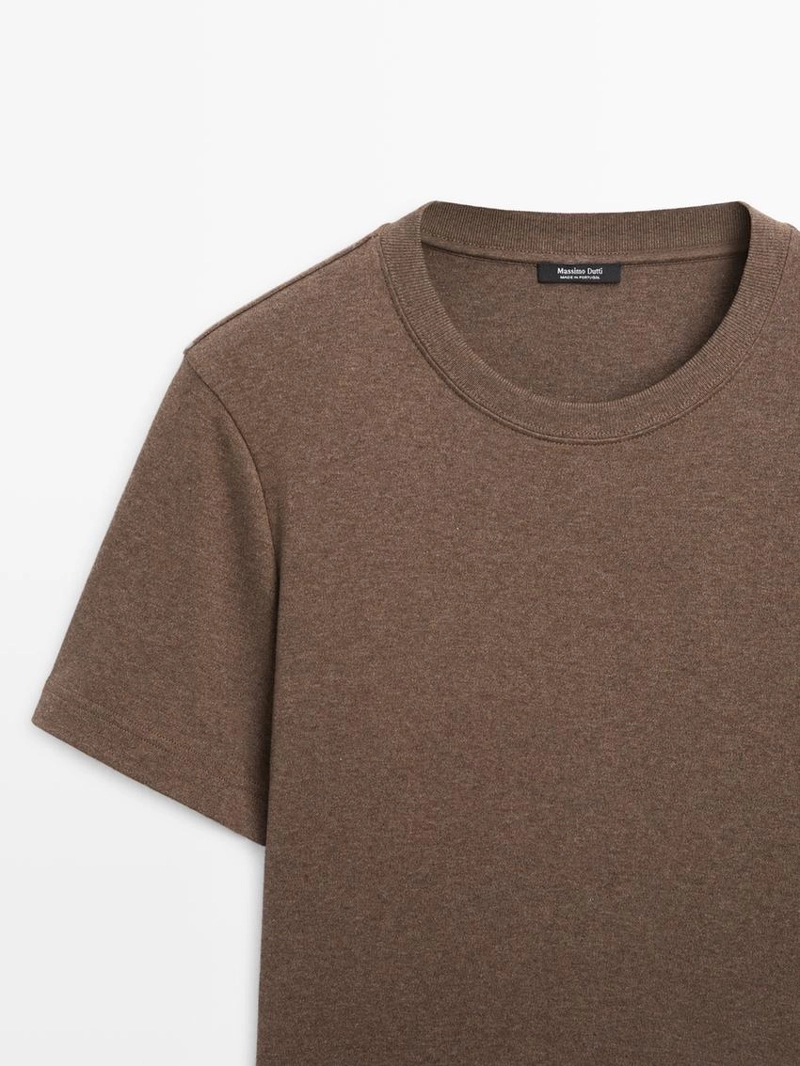 Футболка поло из 100% хлопкового интерлока с круглым вырезом