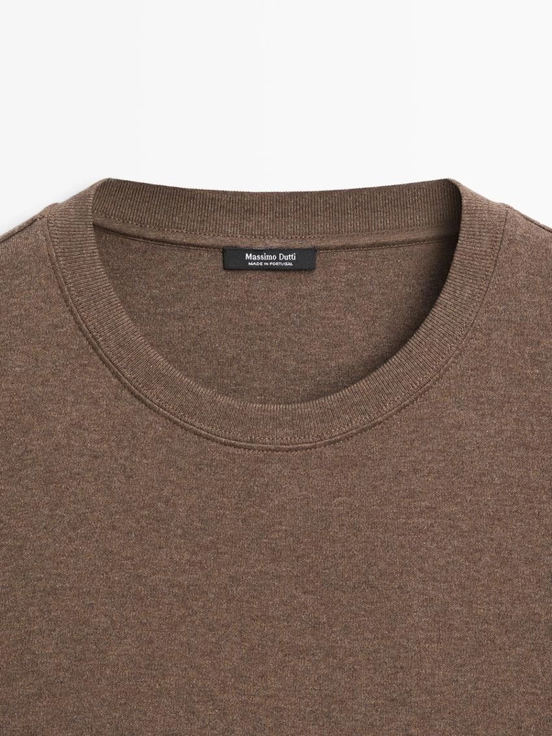 Футболка поло из 100% хлопкового интерлока с круглым вырезом