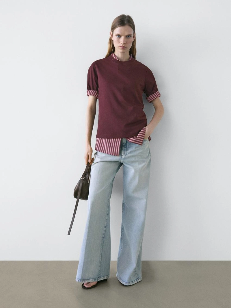 Футболка с круглым вырезом из 100% хлопкового интерлока