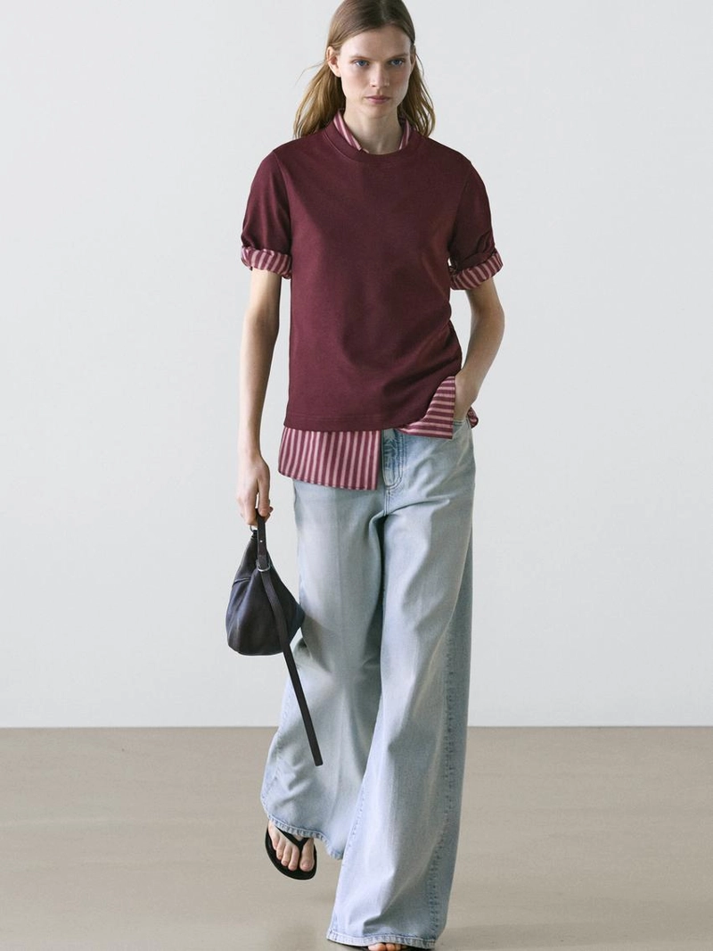 Футболка с круглым вырезом из 100% хлопкового интерлока