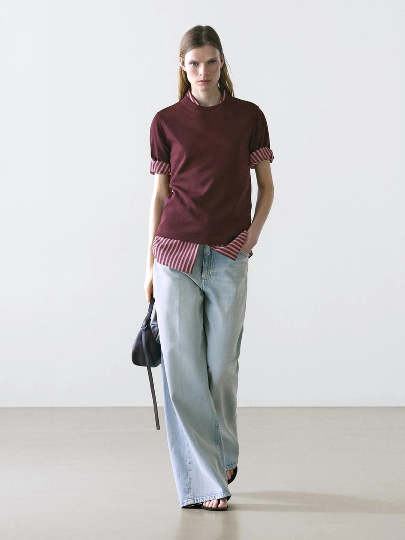 Футболка с круглым вырезом из 100% хлопкового интерлока