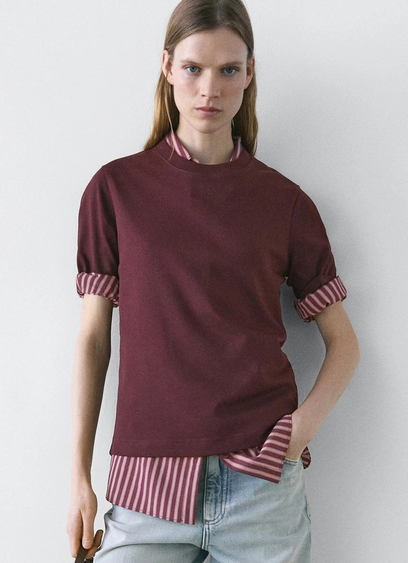 Футболка с круглым вырезом из 100% хлопкового интерлока