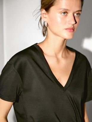 Купить Massimo Dutti Футболка с V-образным вырезом