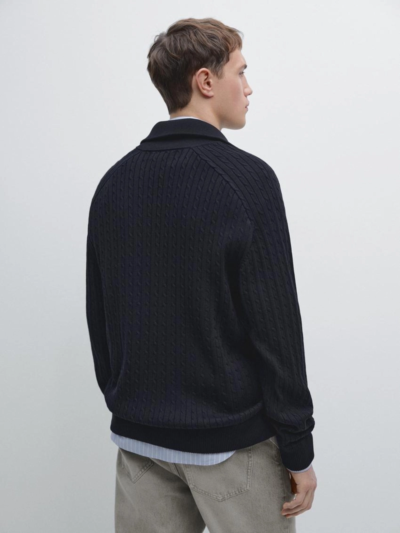 Кардиган с крупной вязкой из хлопка с молнией