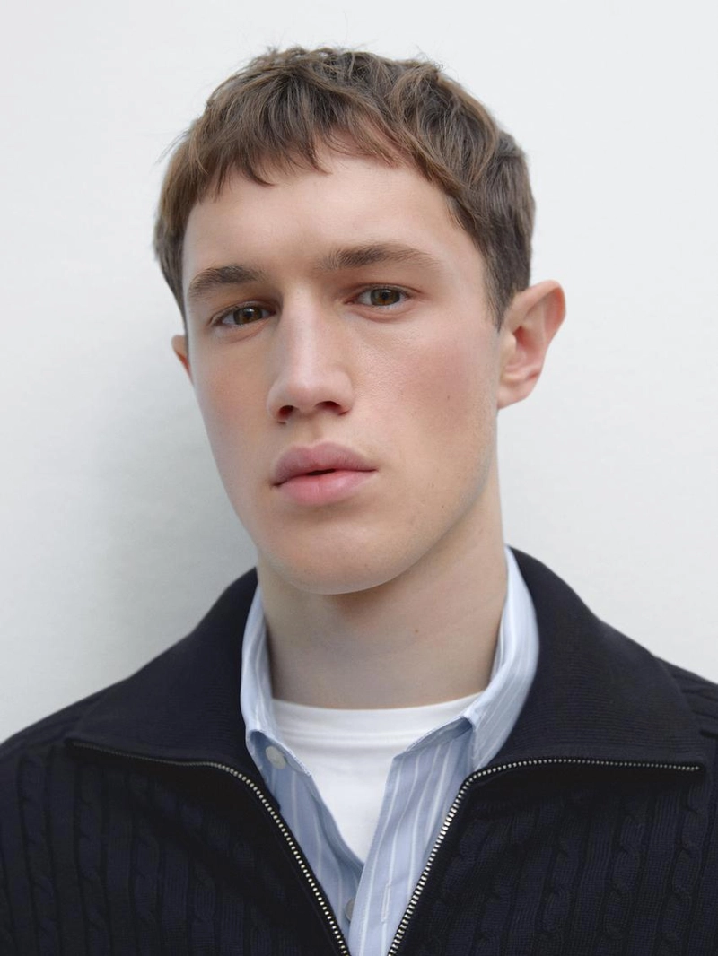 Кардиган с крупной вязкой из хлопка с молнией