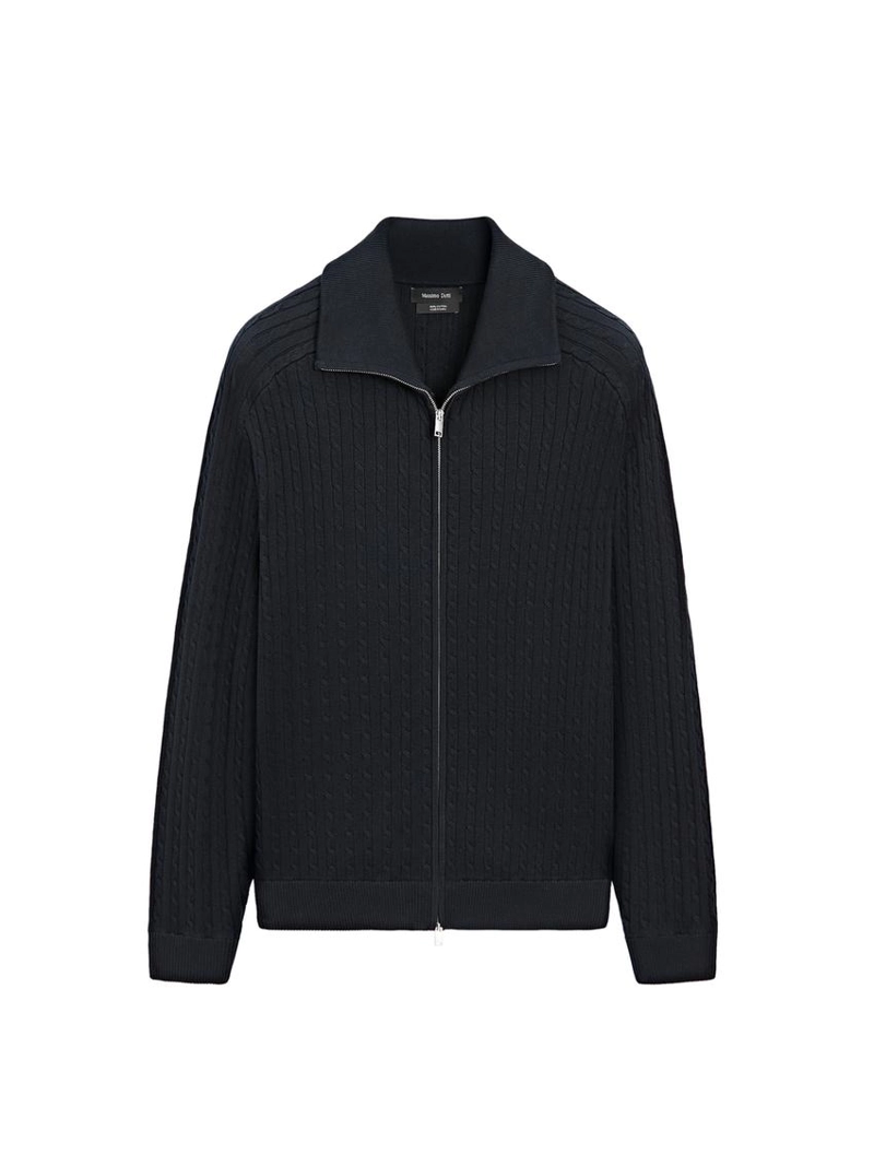 Кардиган с крупной вязкой из хлопка с молнией