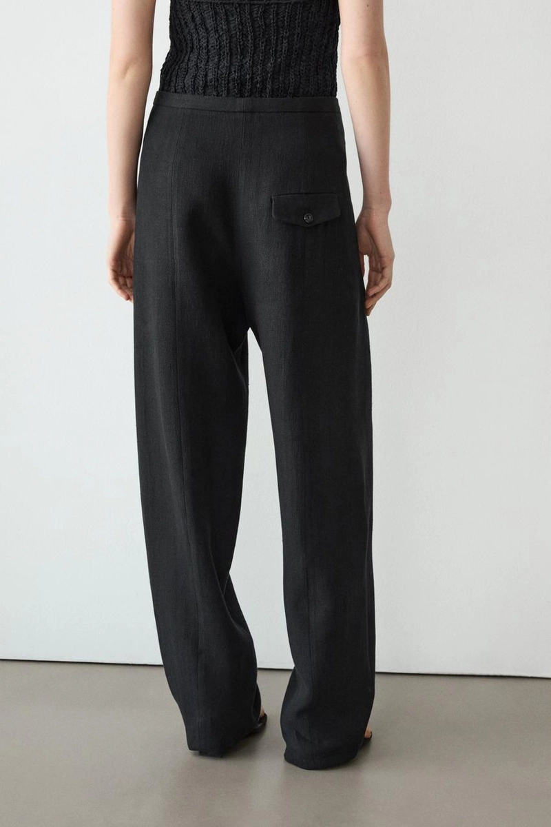 Брюки из льняной смеси с карманами