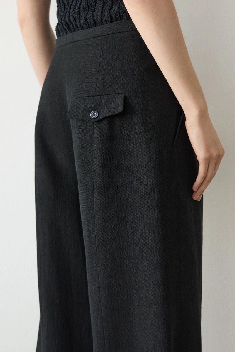 Брюки из льняной смеси с карманами