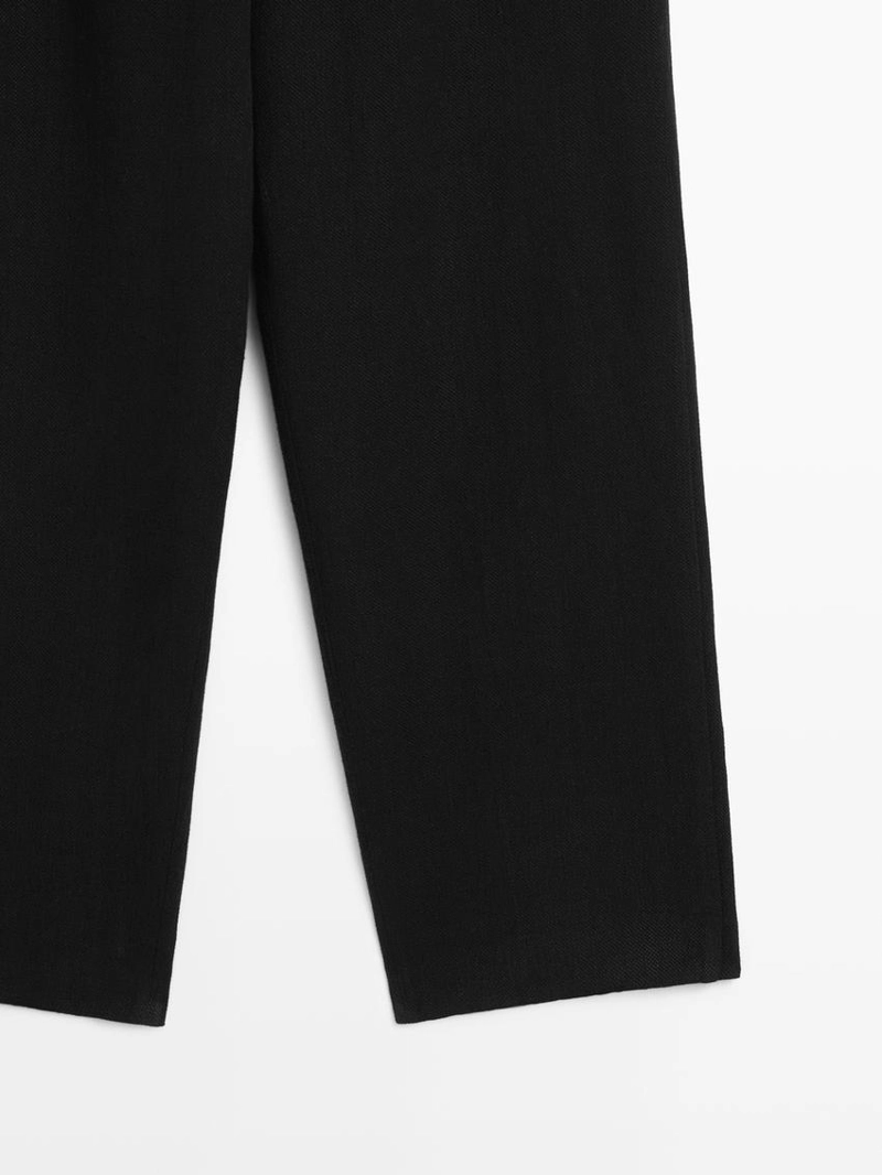 Брюки из льняной смеси с карманами