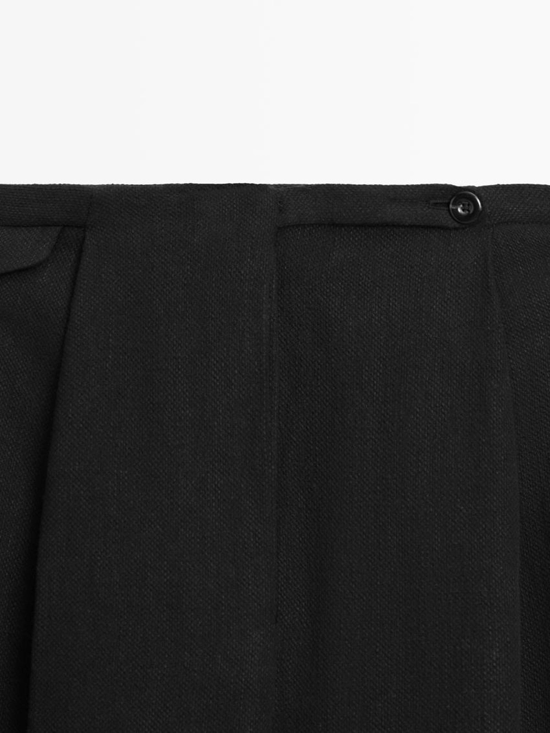 Брюки из льняной смеси с карманами