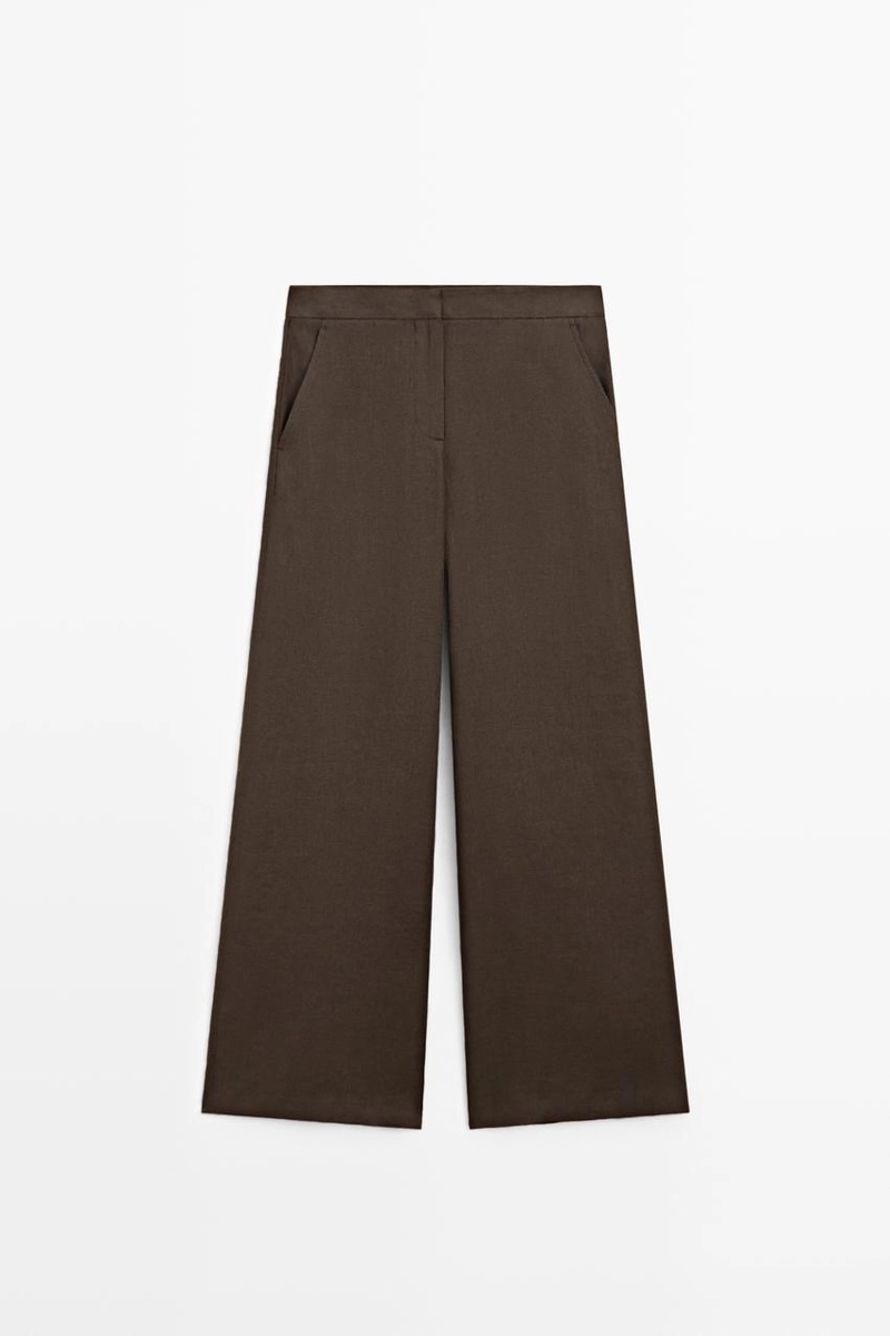 Брюки из льна с летящим фасоном