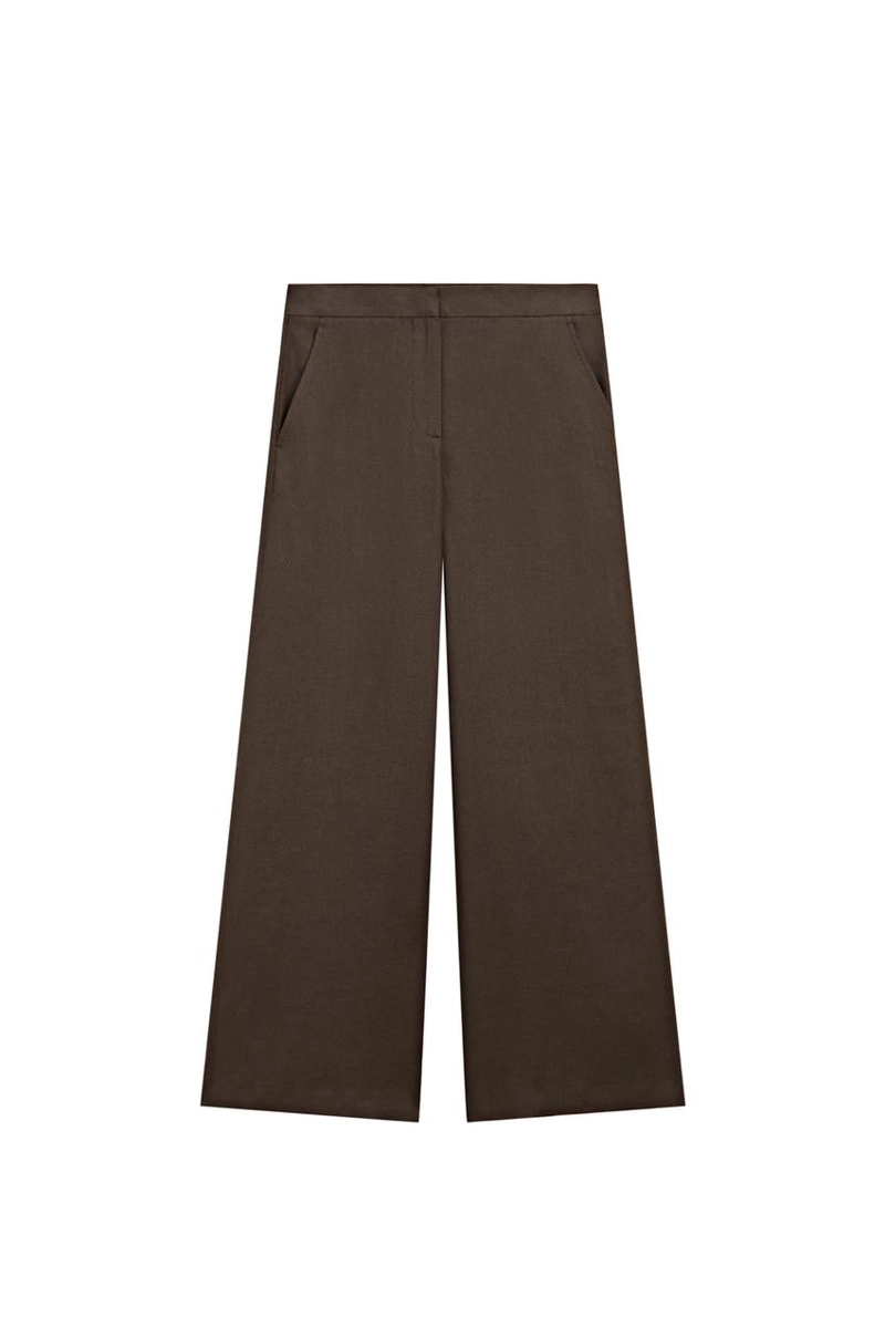 Брюки из льна с летящим фасоном