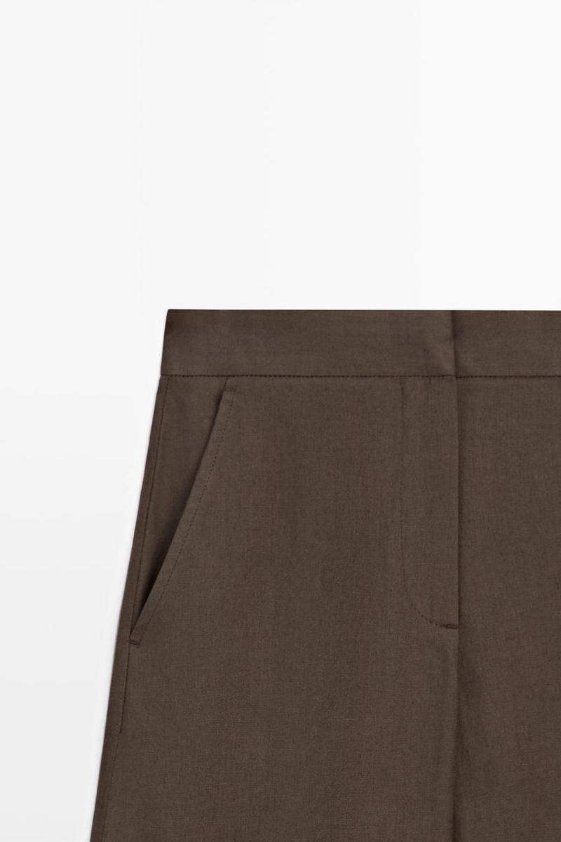 Брюки из льна с летящим фасоном