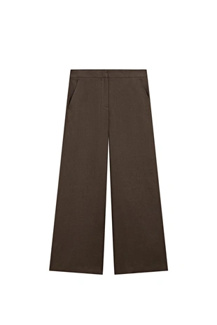 Брюки из льна с летящим фасоном- Заказать в России