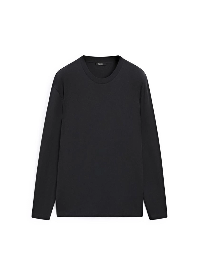 Футболка с длинным рукавом из средневесного хлопка