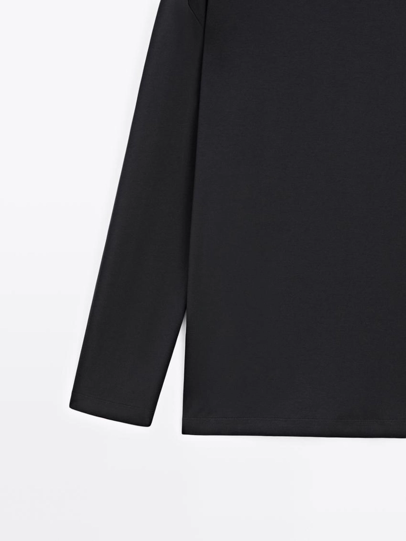 Футболка с длинным рукавом из средневесного хлопка