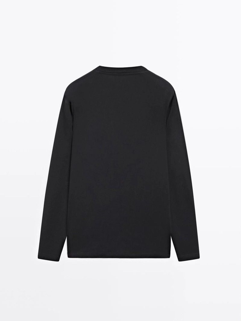 Футболка с длинным рукавом из средневесного хлопка