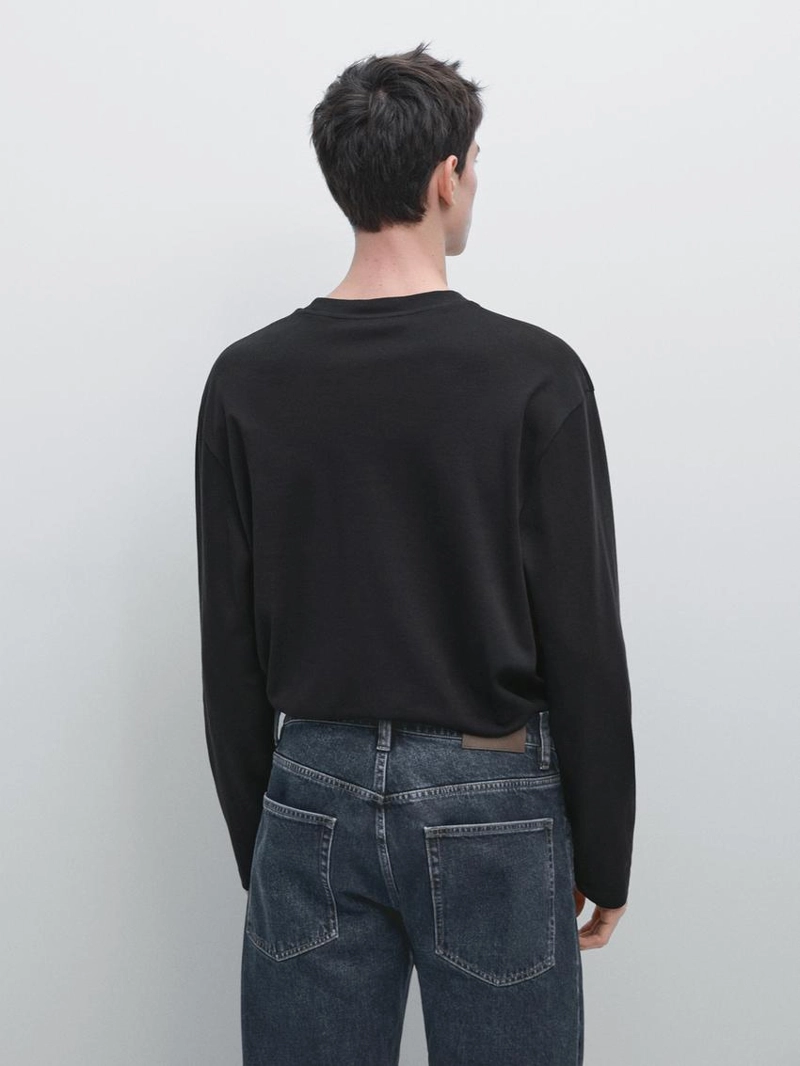 Футболка с длинным рукавом из средневесного хлопка