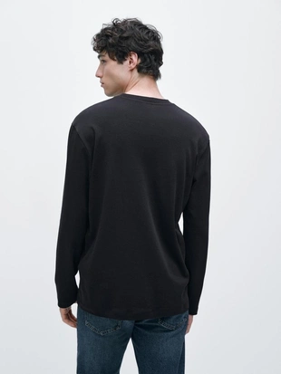 Футболка с длинным рукавом из средневесного хлопка- Заказать в России
