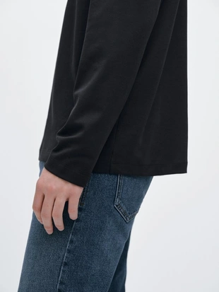 Футболка с длинным рукавом из средневесного хлопка- Заказать в России