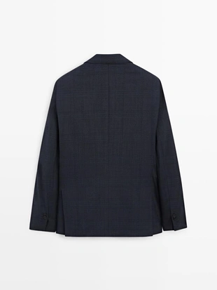 Пиджак из шерстяной смеси в клетку- Заказать в России