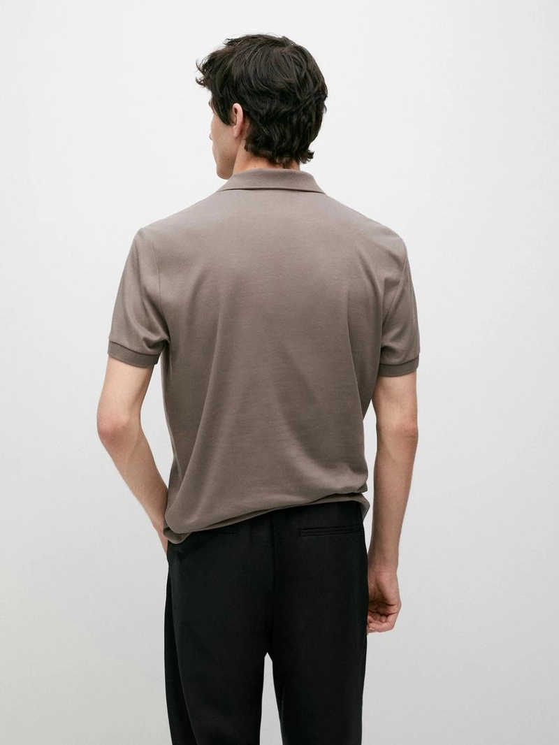 Поло с короткими рукавами из хлопкового смесового материала