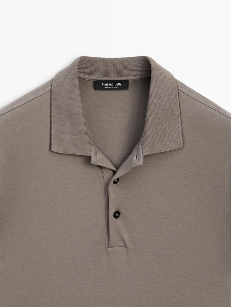 Поло с короткими рукавами из хлопкового смесового материала