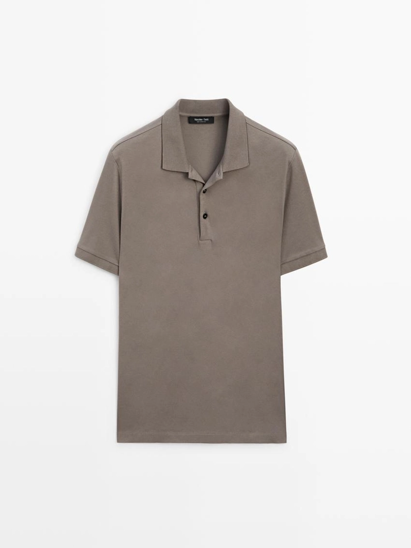 Поло с короткими рукавами из хлопкового смесового материала