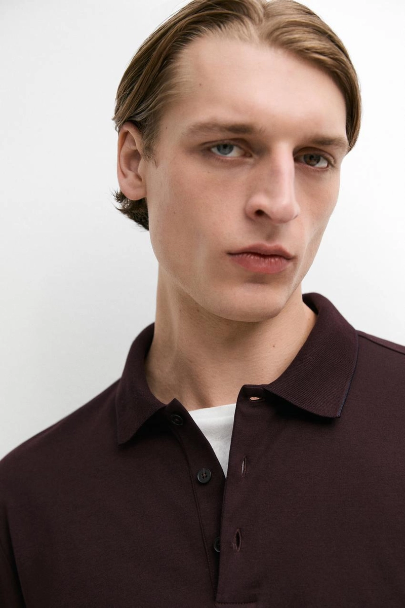 Поло с коротким рукавом из хлопково-синтетической смеси