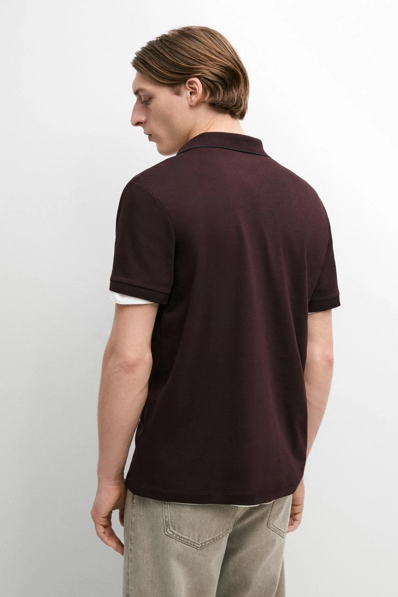 Поло с коротким рукавом из хлопково-синтетической смеси