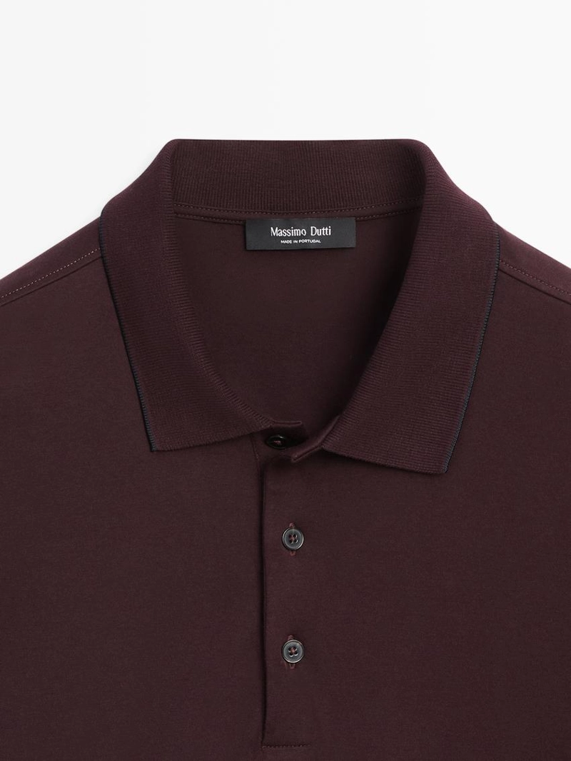 Поло с коротким рукавом из хлопково-синтетической смеси