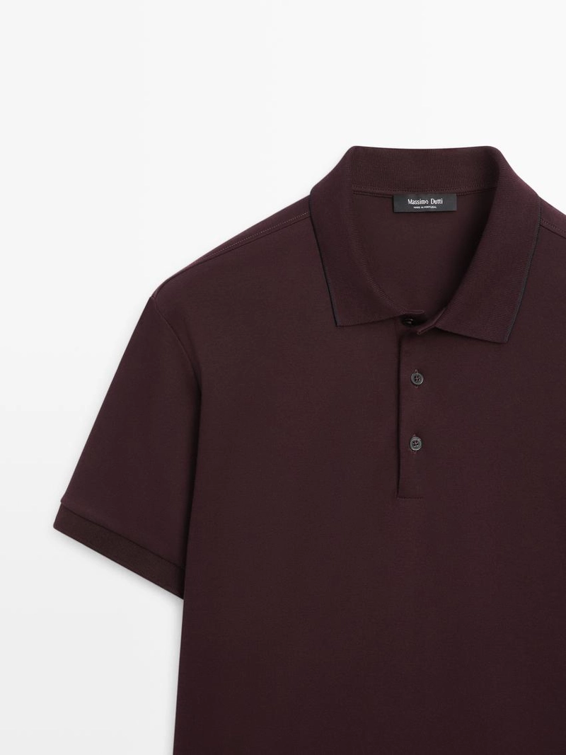 Поло с коротким рукавом из хлопково-синтетической смеси