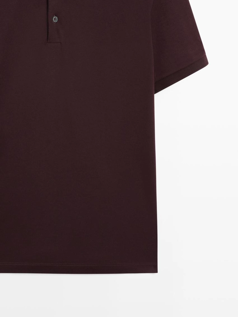 Поло с коротким рукавом из хлопково-синтетической смеси