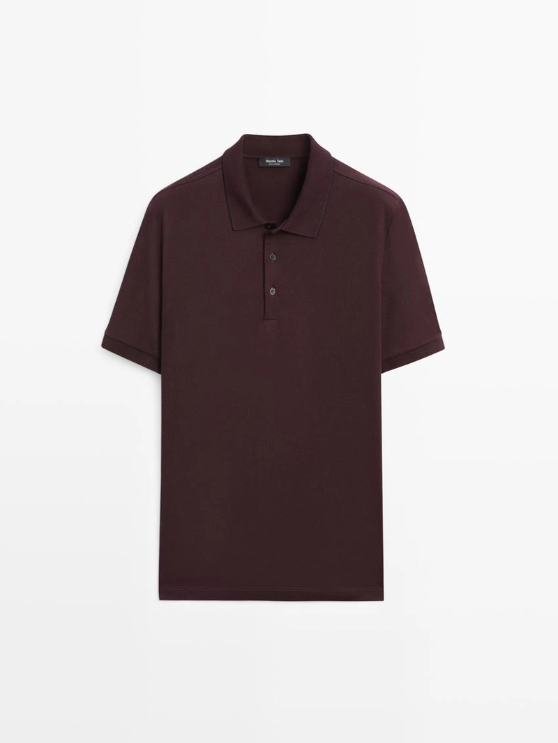 Поло с коротким рукавом из хлопково-синтетической смеси