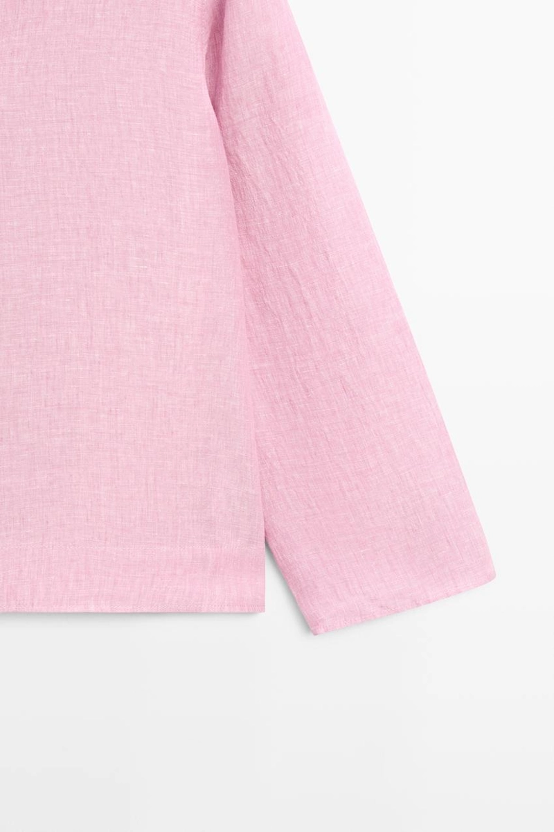 Блузка с воротником с лацканами из 100% льна